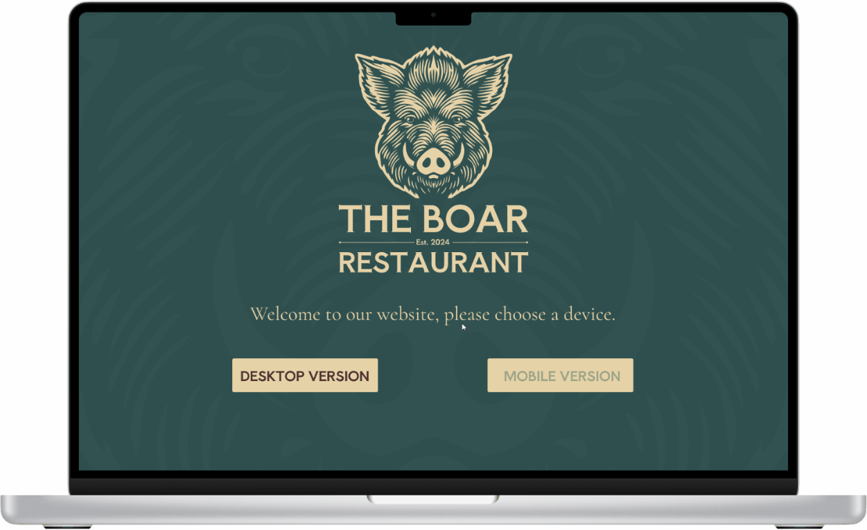 Wirefram Hi-fi - The Boar Desktop version